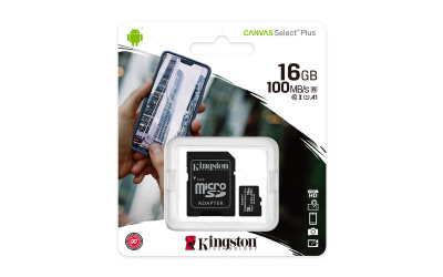 Kingston Canvas Select Plus microSD - 16GB – met adaptor